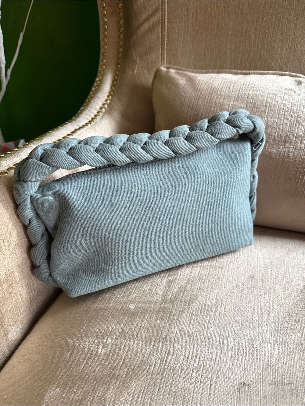 ASOS Glamorous Denim Braided Handle Shoulder Bag Y2K Style
